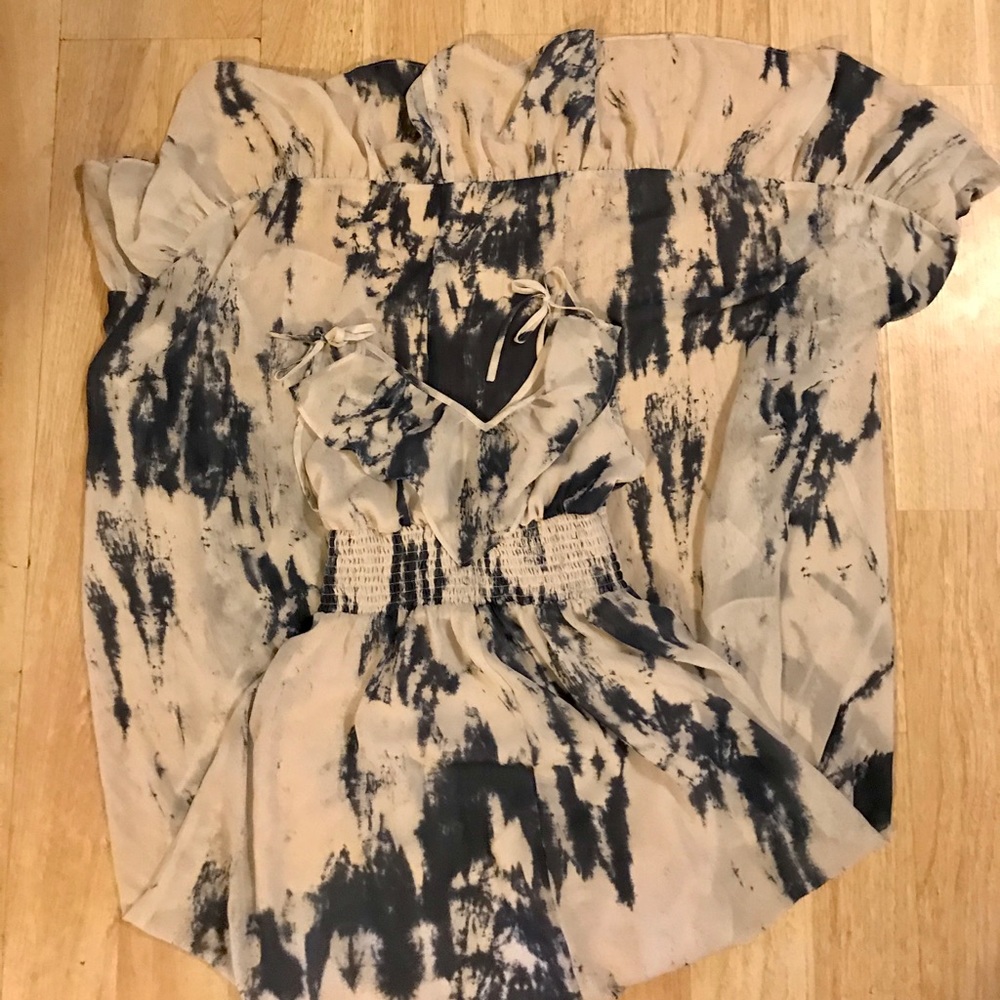 Guess sleeveless high low ruffle fashion dress